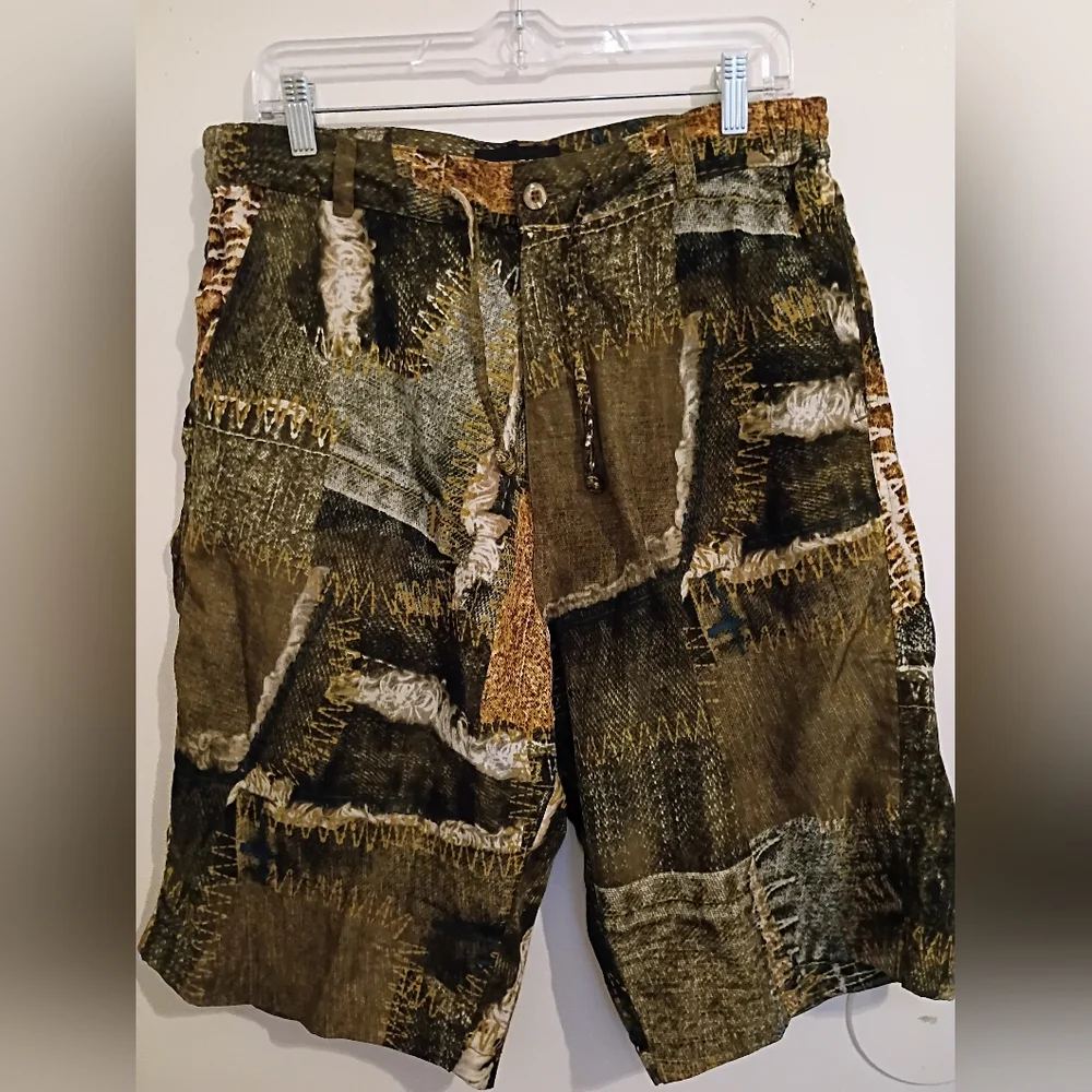 VTG‎ Stardom Men's Patchwork Baggy Suit in Green and Brown Sz L